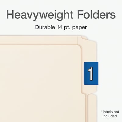 Pendaflex End Tab File Folder, 1/3-Cut Tab, Assorted, Letter Size, Manila, 100/Box(1007003)