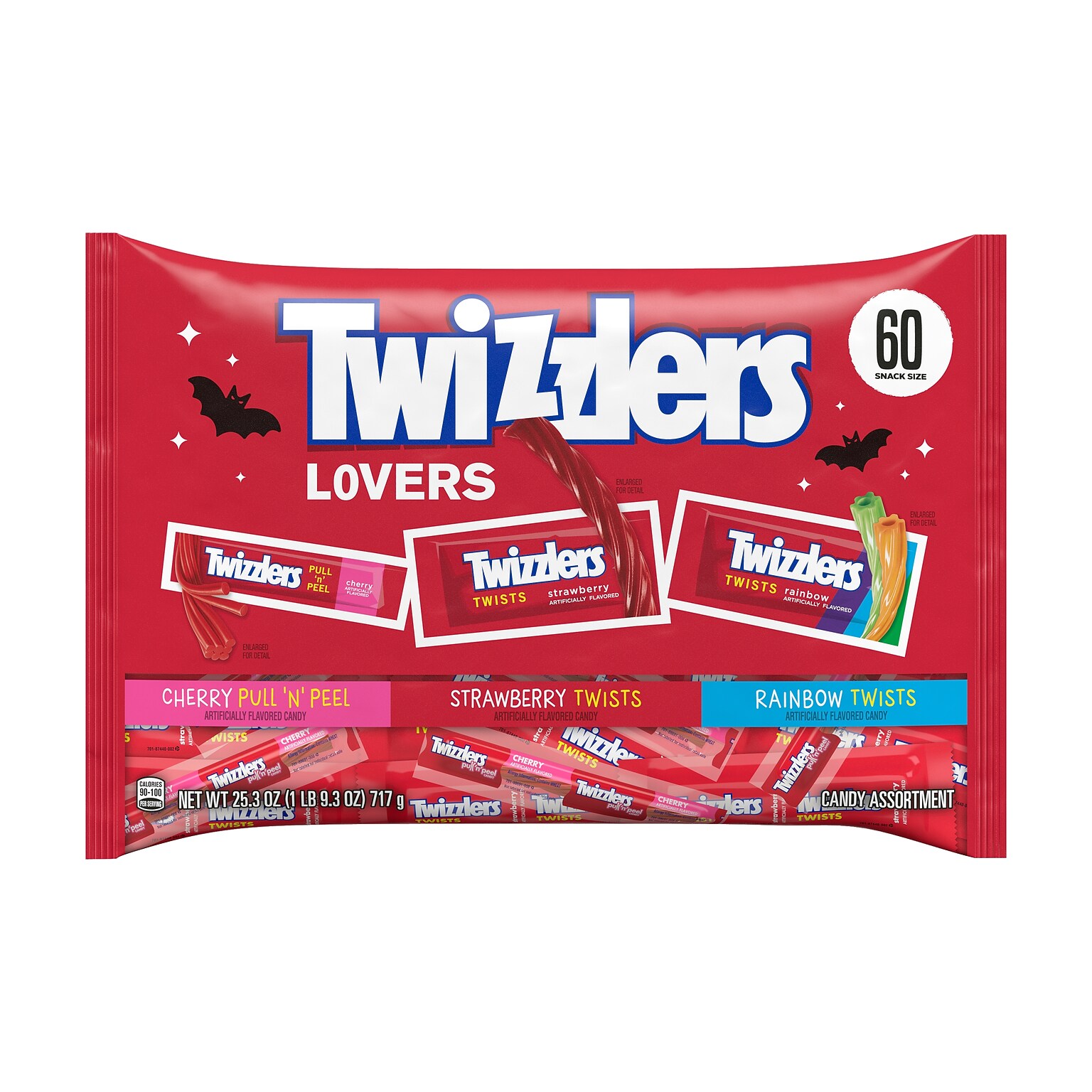 Twizzlers Lovers Halloween Snack Size Assortment, 60 Pieces, 25.3 oz. (HEC45880)
