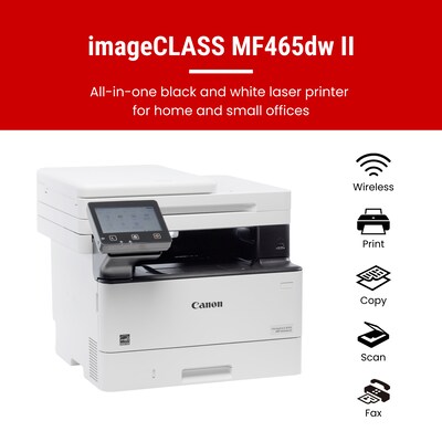 Canon imageCLASS MF465dw II Wireless Black & White All-In-One Laser Printer, Best for Office (7188C0