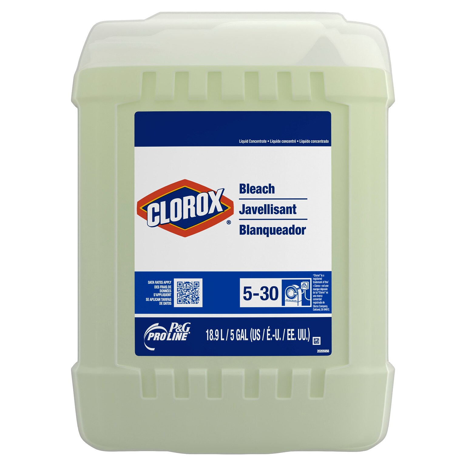 P&G ProLine Professional Clorox Antibacterial Bleach, 5 Gallon (70678)