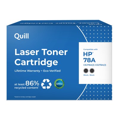 Quill Brand Remanufactured Black Standard Yield Toner Cartridge Replacement for HP 78A (CE278A), 2/Pack