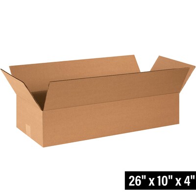 26 x 10 x 4 Shipping Boxes, 32 ECT, 25/Bundle (26104)