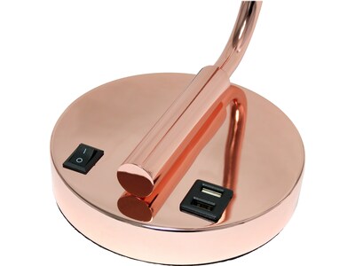 Lalia Home Studio Loft Incandescent Desk Lamp, 18.8", Polished Rose Gold (LHD-2002-RG)