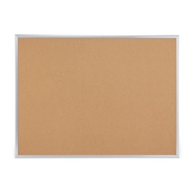 Quill Brand® Standard Durable Cork Bulletin Board, Aluminum Frame, 4W x 3H (28345-CC)