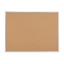 Quill Brand® Standard Durable Cork Bulletin Board, Aluminum Frame, 4W x 3H (28345-CC)