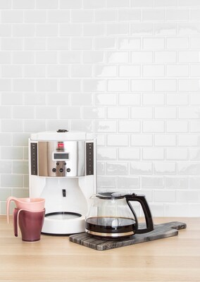 Melitta Aroma Enhance 10-Cups Automatic Drip Coffee Maker, White/Stainless Steel (MCM003PULWH0)