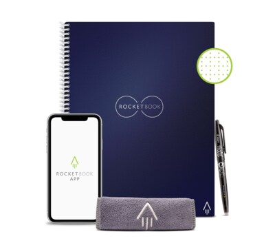 Rocketbook Core Reusable Smart Notebook, 8.5" x 11", Dot-Grid Ruled, 32 Pages, Blue  (EVR-L-RC-CDF-FR)