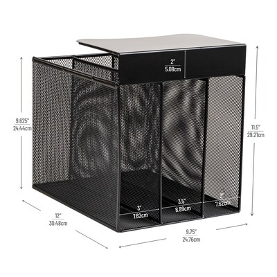 Mind Reader Slide-On Under Desk Metal Front Loading Letter Tray, Letter Size, Black (VUDESK-BLK)
