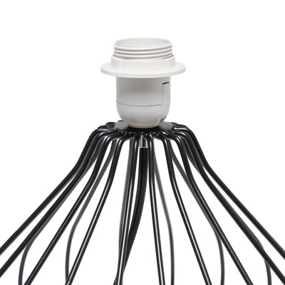 Simple Designs Geometrically Wired Table Lamp, Gray on Black (LT2086-GOB)