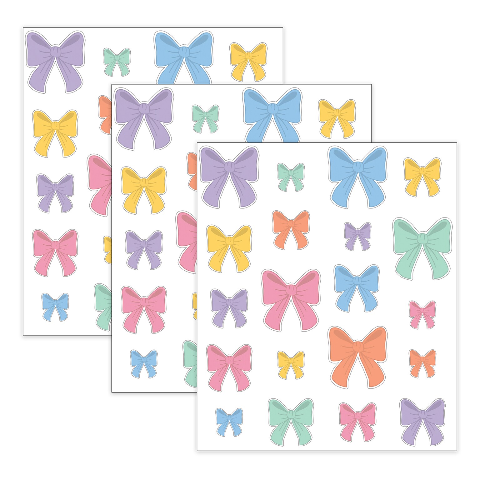 Teacher Created Resources Bows Accents, Assorted Sizes, 60/Pack, 3 Packs/Bundle (TCR9299-3)