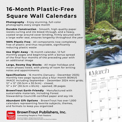 2025 BrownTrout Tennessee Wild & Scenic 12" x 12" Monthly Wall Calendar (9781975475765)