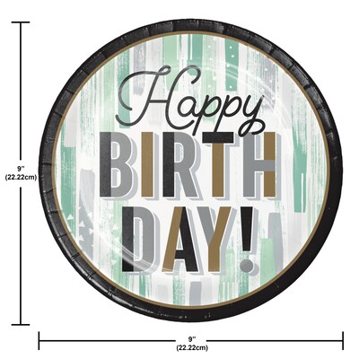 Creative Converting Minted Milestone Happy Birthday Paper Dinner Plates, 96/Pack (372519)