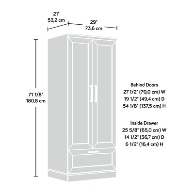 Sauder HomePlus 71"H Storage Armoire with 2 Shelves, Soft White (423144)