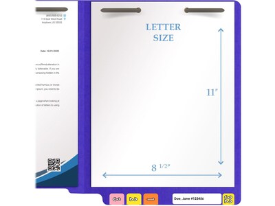 Medical Arts Press Heavy-Duty End Tab File Folder, Straight Cut, Letter-Size, Purple, 40/Box (S-09459-PUR)