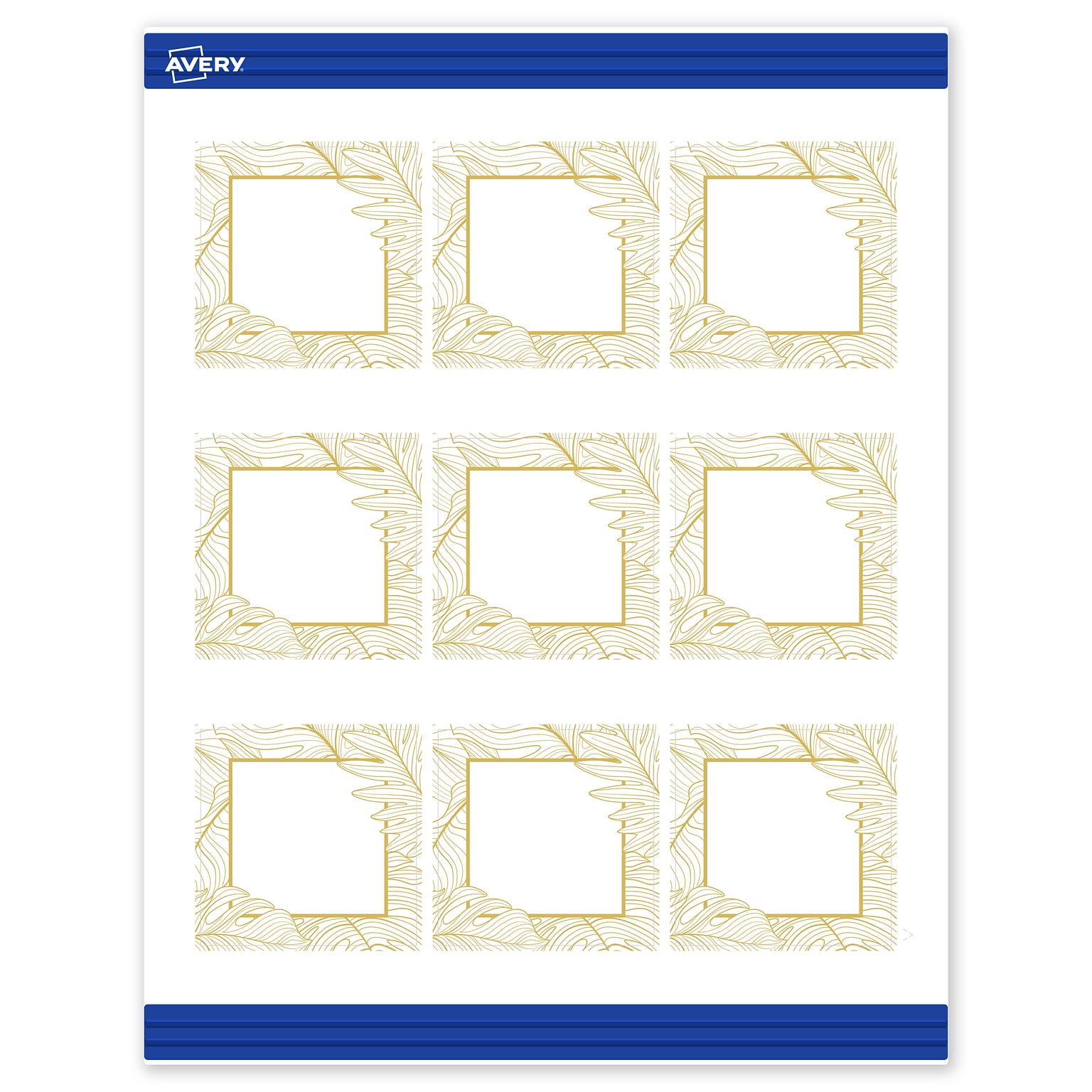 Avery Gold Florals Matte Blank Card, White, 90/Pack (S00-EW3)