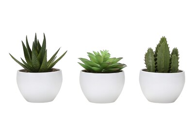 Monarch Specialties Inc. 6 Artificial Succulent Plant in Pot, 3/Set (I 9555)