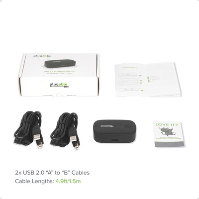 Plugable USB 2.0 Switch for USB Device Port Sharing Between Two Computers (USB2-SWITCH2)