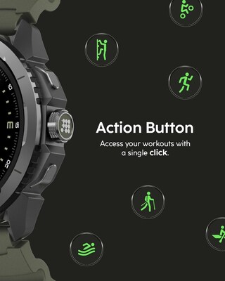 Cubitt Terra Smart Watch, Dual-Band GPS,  37.59mm, Military Green, Silicone Band (CT-TERRA3)