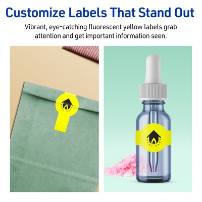Avery Cigar Laser/Inkjet Multipurpose Labels, 1.5" x 3.5", Neon Yellow (200/Pack)