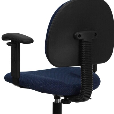 Flash Furniture Ergonomic Fabric Drafting Stool, Adjustable Arms, Navy Blue (BT659NVYARMS)