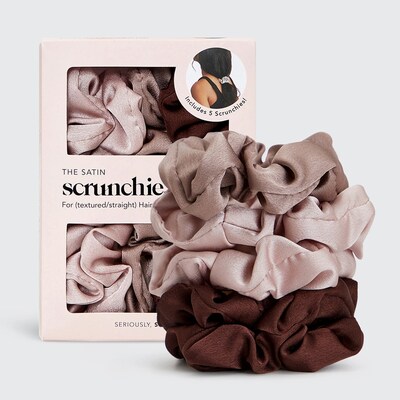 Kitsch Satin Sleep Scrunchie 5 Pc Set - Cameo Satin