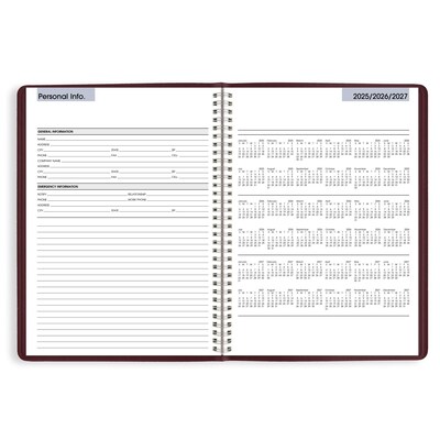 2026 AT-A-GLANCE DayMinder 8" x 11" Weekly Appointment Book, Faux Leather Cover, Burgundy (G520-14-26)