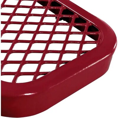 Global Industrial 6' Outdoor Steel Flat Bench, Expanded Metal, Red (277156RD)