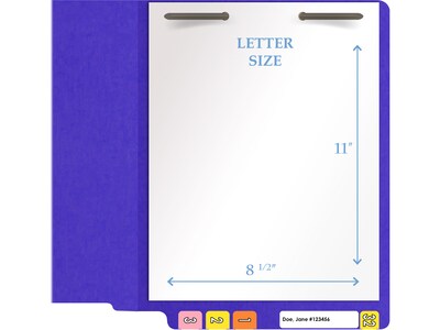 Medical Arts Press Heavy Duty End Tab File Folder, Straight-Cut, Letter Size, Purple, 40/Box (S-09461-PUR)