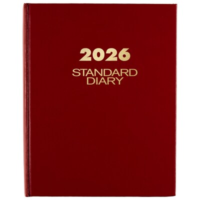 2026 AT-A-GLANCE Standard Hardcover Daily Diary, 7.5" x 9.5", Ruled, Red (SD374-13-26)
