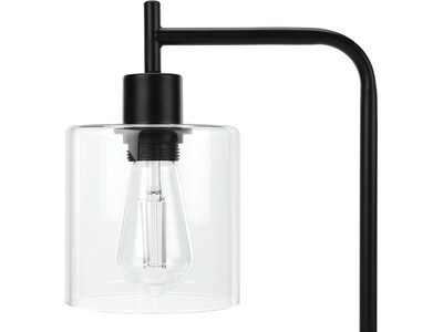 Monarch Specialties Inc. Incandescent Table Lamp, Matte Black/Clear (I 9637)