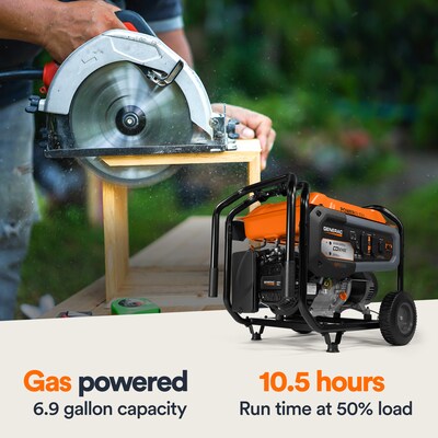 Generac Power Systems CoSense 49ST Portable Inverter Generator, Pull Start, 6500 Watts (G0076800)