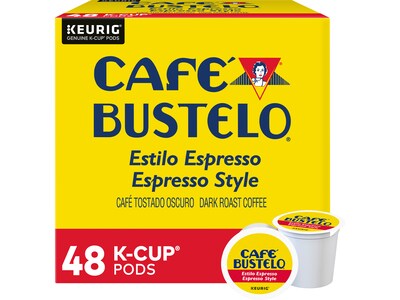 Cafe Bustelo Espresso Style Coffee Keurig® K-Cup® Pods, Dark Roast, 48/Box (5000346117)