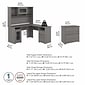 Bush Furniture Cabot 60"W L Shaped Computer Desk with Hutch and Lateral File Cabinet, Modern Gray (CAB005MG)