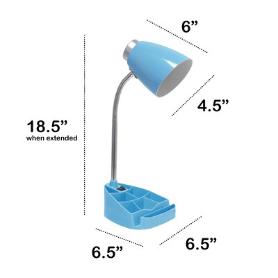 Creekwood Home 18.5 Flexible Gooseneck Organizer Desk Lamp with Stand, Blue (CWD-1001-BL)