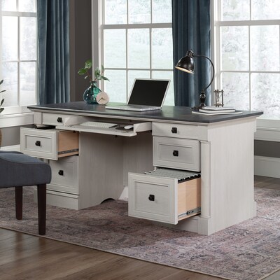 Sauder Palladia 65"W Executive Desk, Glacier Oak (432726)