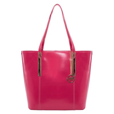 McKlein CRISTINA Fuchsia Genuine Leather Tote with Tablet Pocket, Large (97543)