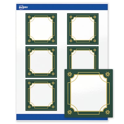 Avery Square Multipurpose Labels, 3 x 3, White, 60/Pack (19479370385)