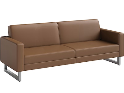 Safco Mirella 77" Vinyl Lounge Sofa, Cognac (1730MRL2SLVCOG)