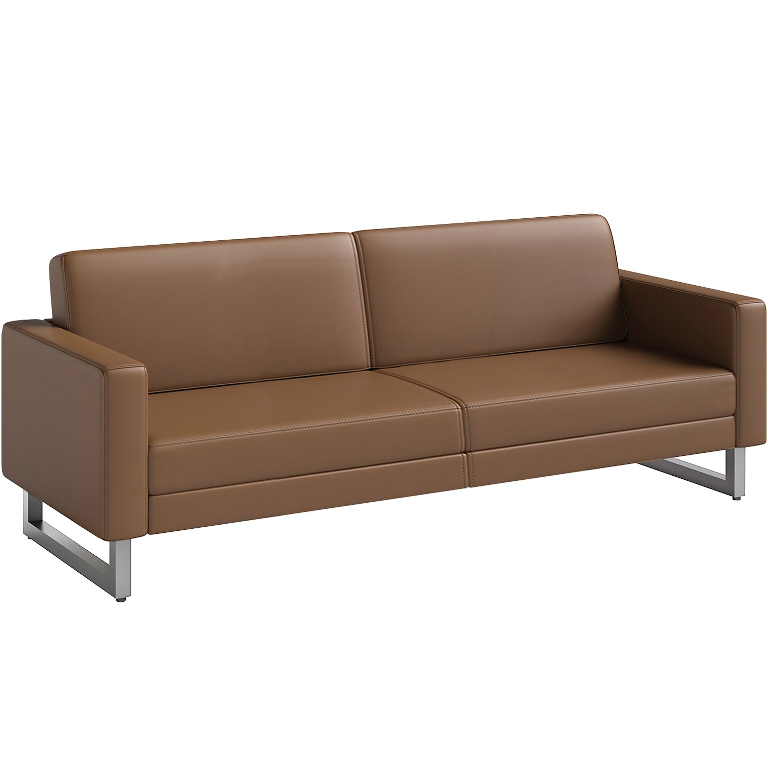 Safco Mirella 77 Vinyl Lounge Sofa, Cognac (1730MRL2SLVCOG)