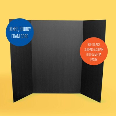 Flipside Poster Board, 36" x 48", Black, 10/Pack (30508-10)
