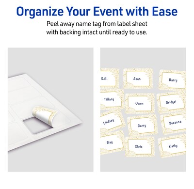 Avery Laser/Inkjet Rectangle Multipurpose Labels, 2-1/3" x 3-3/8", White, 80/Pack (S00-EW8)