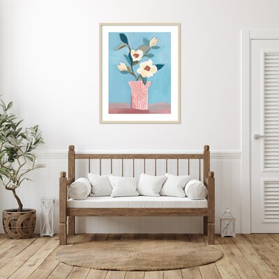 Amanti Art Magnolia Blooms by Kate Aurelia Holloway Wood Framed Wall Art Print, 33" x 41" (A42678253832)