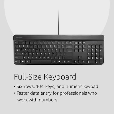 Kensington KM201 Simple Solutions Wired Keyboard and Optical Mouse Combo (K72483TAA)