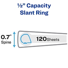 Avery Nonstick Heavy Duty 1/2 3-Ring View Binders, Slant Ring, White (5234)