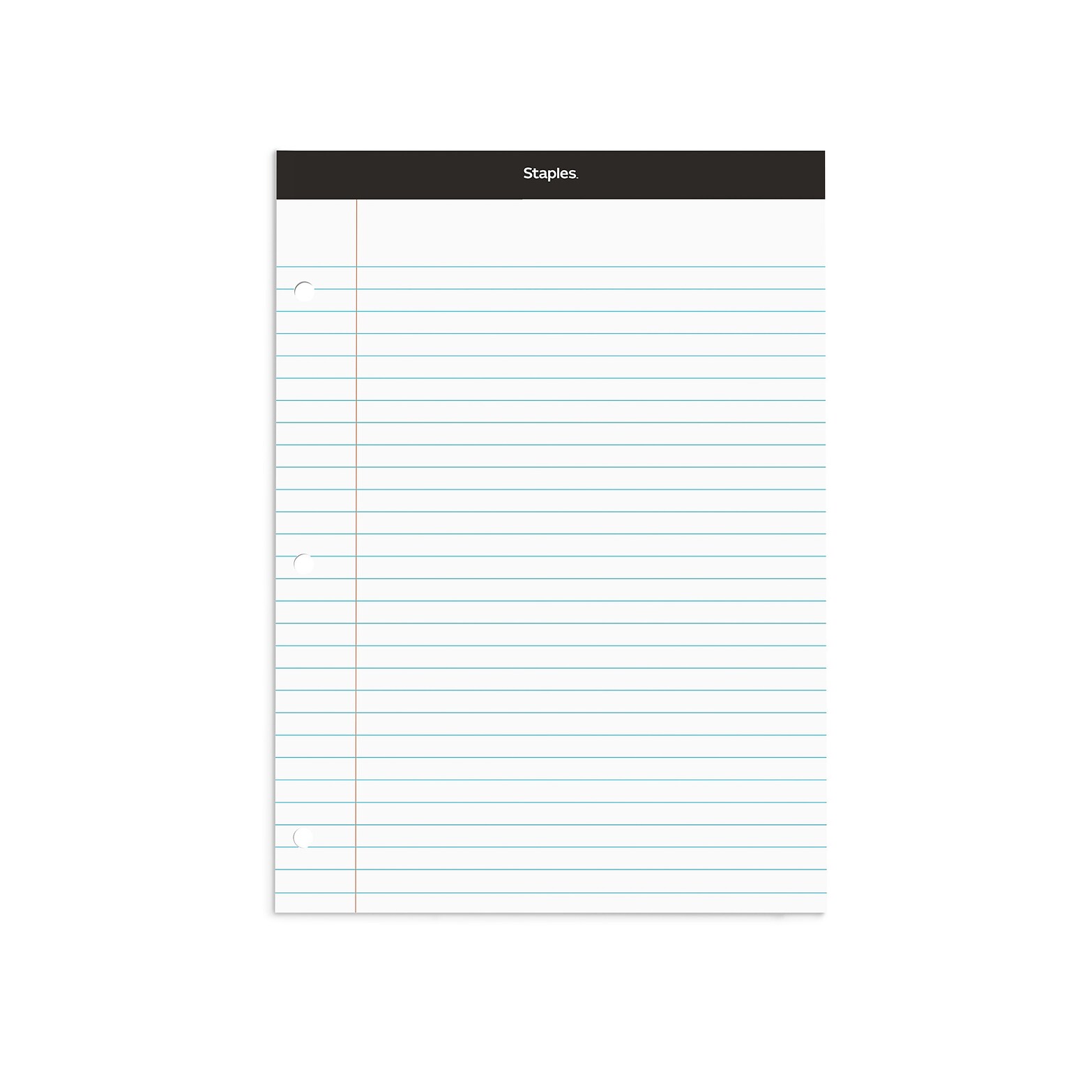 Staples Notepad, 8.5 x 11.75, Narrow Ruled, White, 100 Sheets/Pad (ST57345/TR57345)