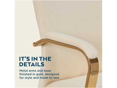 Thomasville Furniture Jolie Ergonomic Fabric Swivel Desk Chair, Cream (60068-CRM)