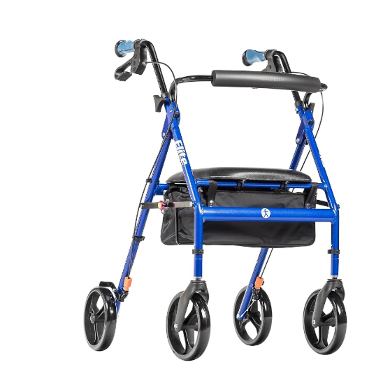 Hugo Elite Rollator Rolling Walker with Seat, Backrest, and Under Seat Storage Bag, Blue (700-959E)