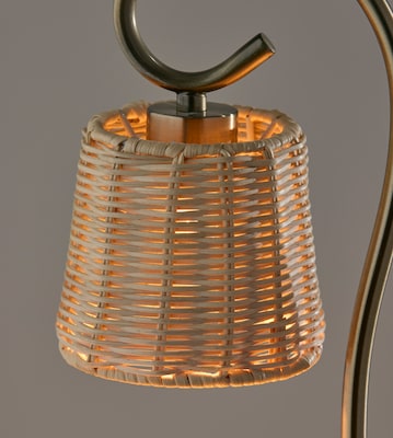 Simplee Adesso Perry Candlewarmer 14.5" Halogen Table Lamp, Antique Brass (SL1194-12)