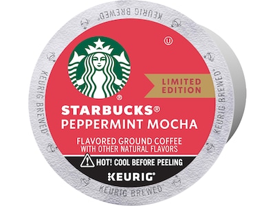 Starbucks Peppermint Mocha Coffee Keurig K-Cup Pods, Light Roast, 22/Box (12437832)
