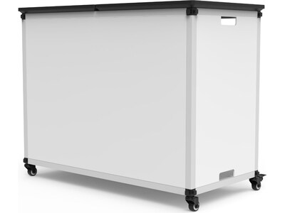 Luxor Mobile 3-Section Modular Classroom Bookshelf, 29"H x 36.5"W x 18.25"D, White (MBSCB03)